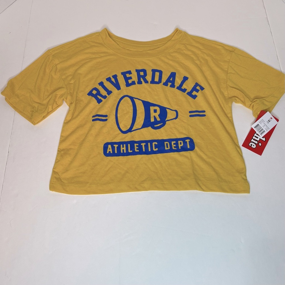 Archie Girls Riverdale Gold Short Sleeve Cropped Graphic T-Shirt Size M New!